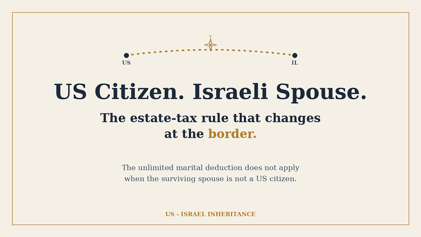 You’re a US Citizen in Israel. Your Spouse Isn’t. The IRS Treats Your Estate Very Differently.