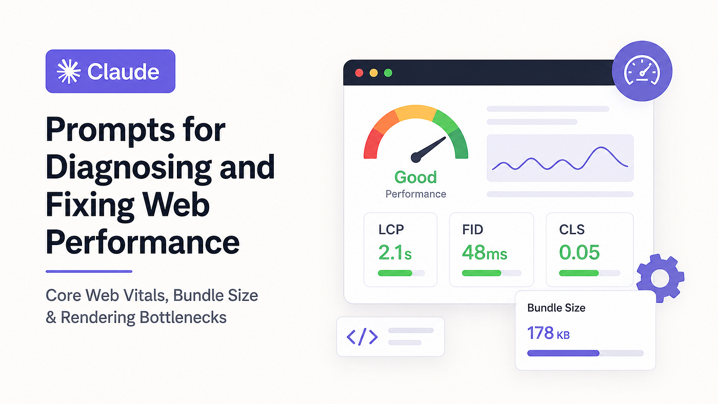 Claude Prompts for Diagnosing and Fixing Web Performance — Core Web Vitals, Bundle Size & Rendering…