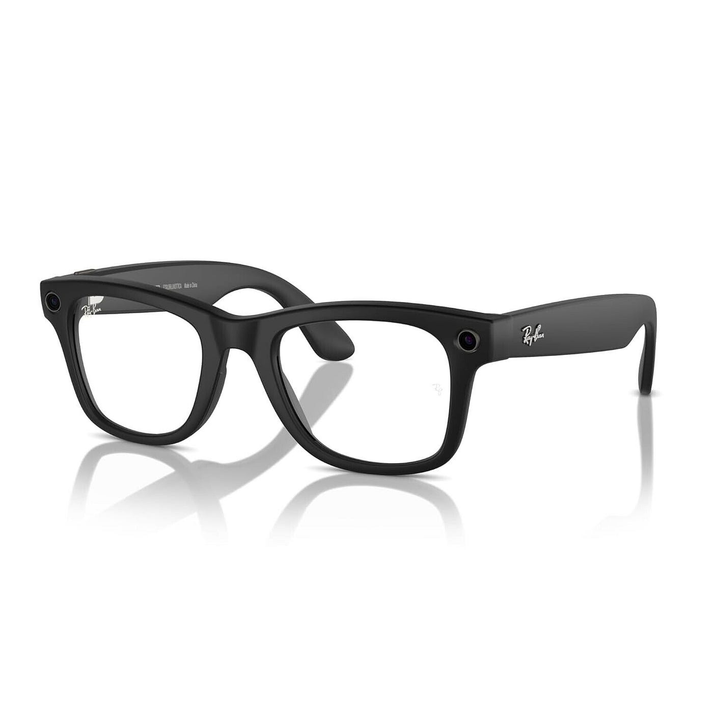 Close-up of Ray-Ban Meta smart glasses showing sleek design and technology integration