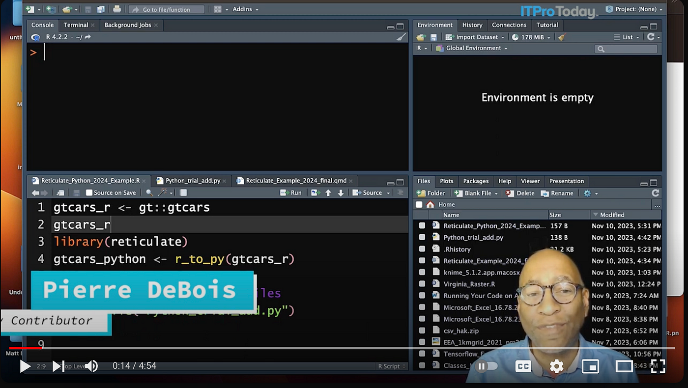 ITProToday — How To Best Run Python in RStudio Using Reticulate in R  Programming | by Pierre DeBois | Dec, 2023 | Medium