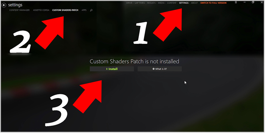 How to install the custom shaders patch on Assetto Corsa