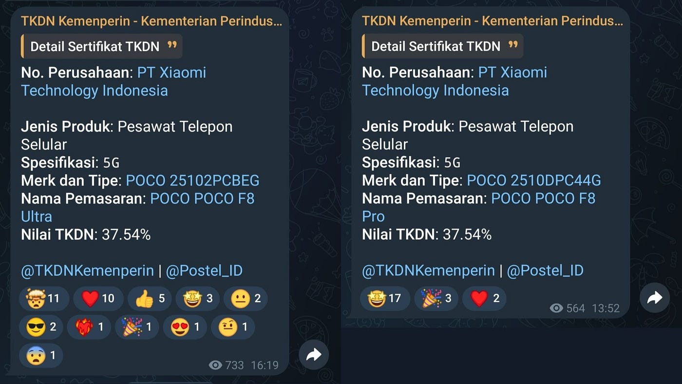 Poco F8 Series Resmi Muncul di TKDN! Peluncuran di Indonesia Semakin Dekat?