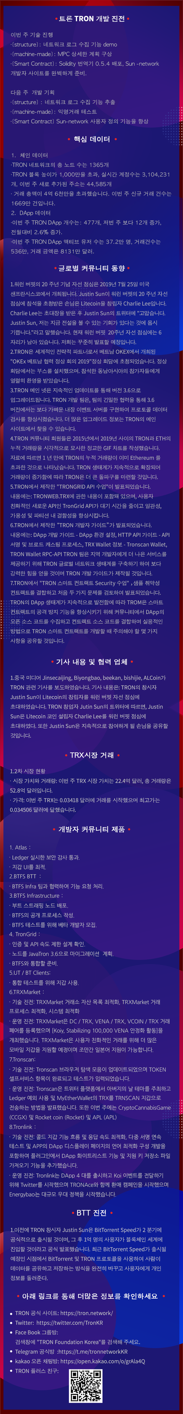 TRON weekly report 06/15–06/21 Korean version | by TRON DAO Korea | Medium