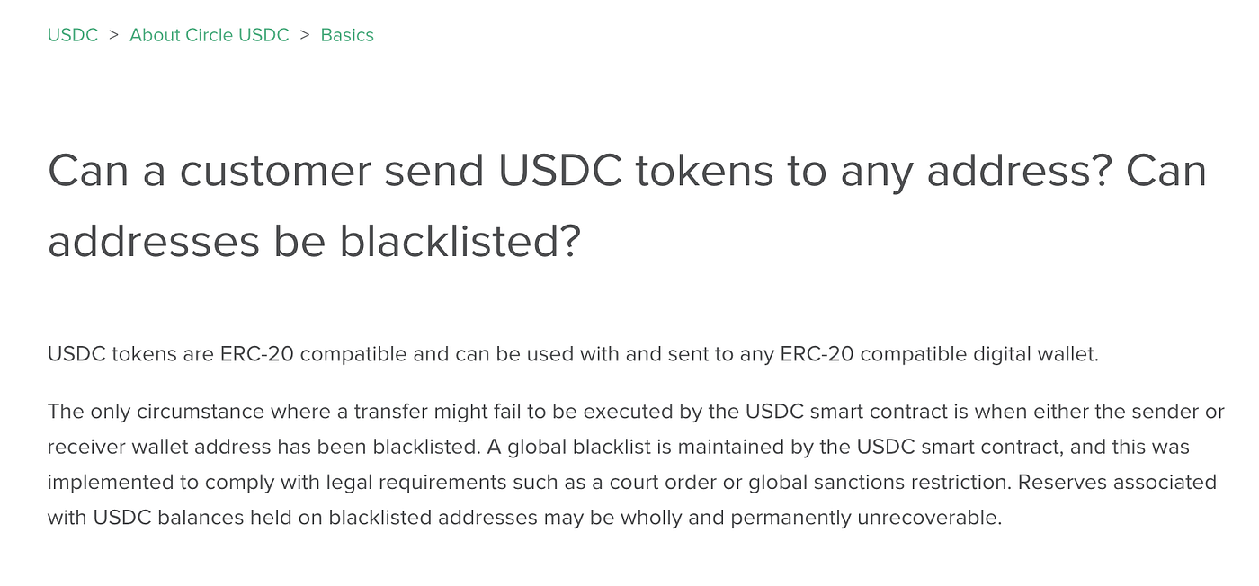 Privacy and Cryptocurrency, Part IV: Stablecoins— Blacklists and  Traceability | by Eric Wall | Human Rights Foundation (HRF) | Medium