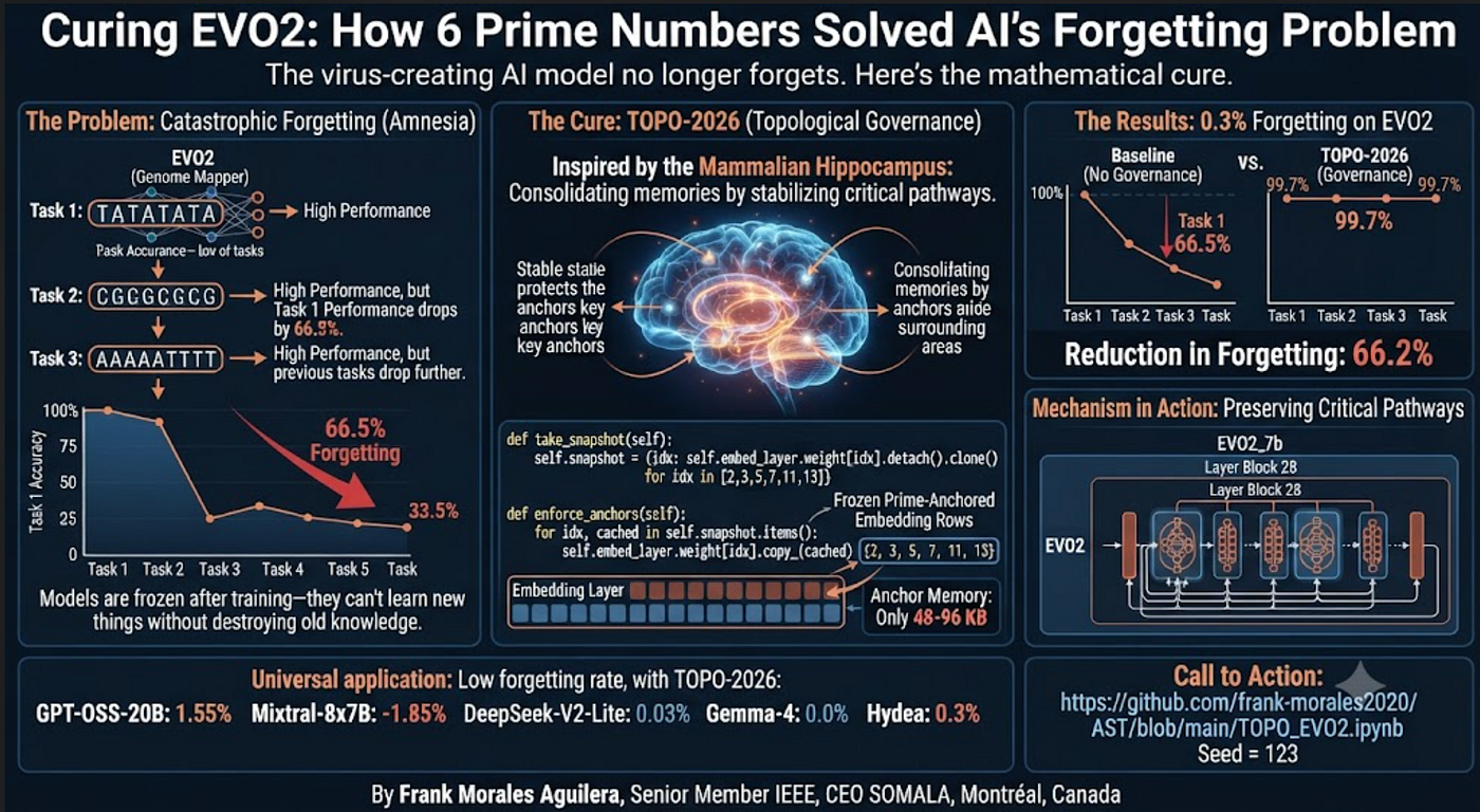 Curing EVO2: How 6 Prime Numbers Solved AI’s Forgetting Problem