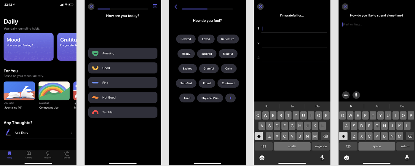 Wireframing Case Study: Halo Self Care Diary Journal, a dissection
