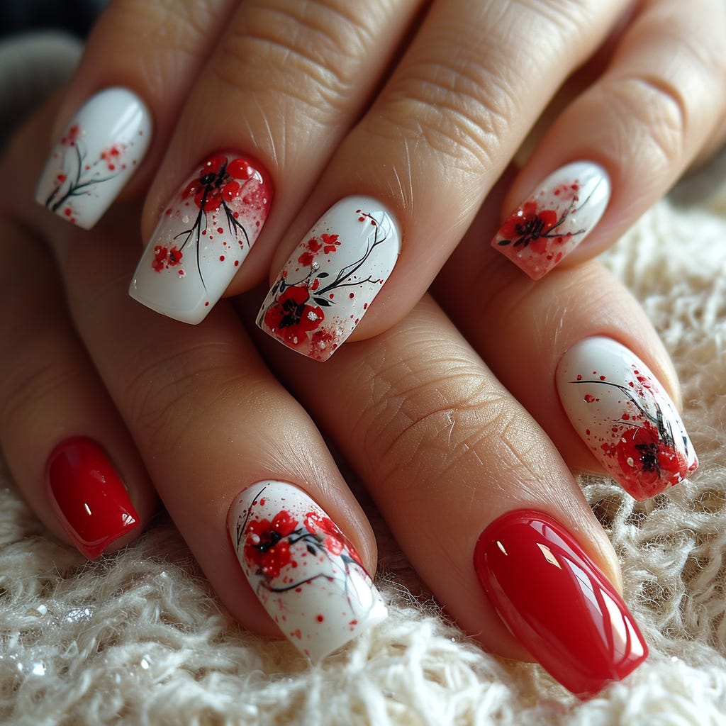 Red valentines nails deals