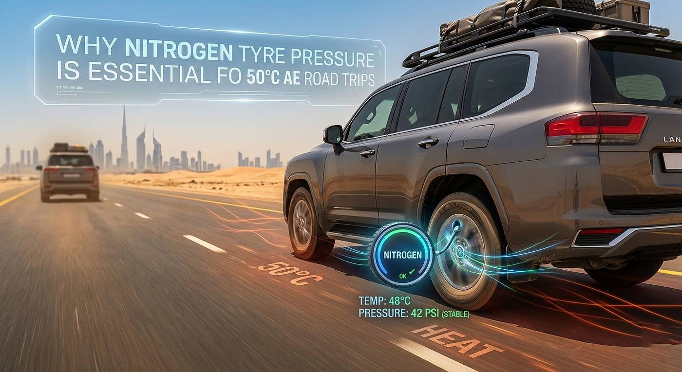 Why Nitrogen Tyre Pressure Is Essential for 50°C UAE Road Trips