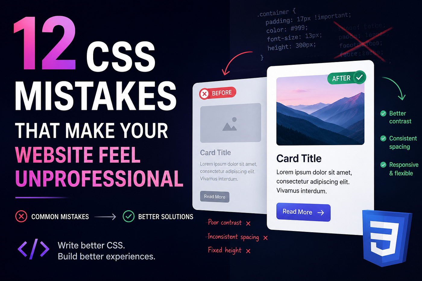 12 CSS Mistakes That Make Your Website Feel Unprofessional (And How to Fix Them)