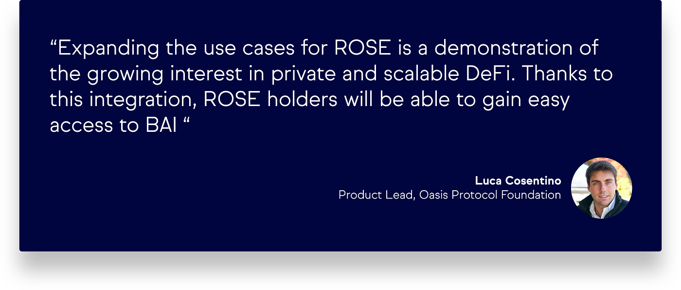 Bidao is implementing the Oasis ROSE token as a collateral asset | by Oasis  Network | Oasis Foundation | Medium