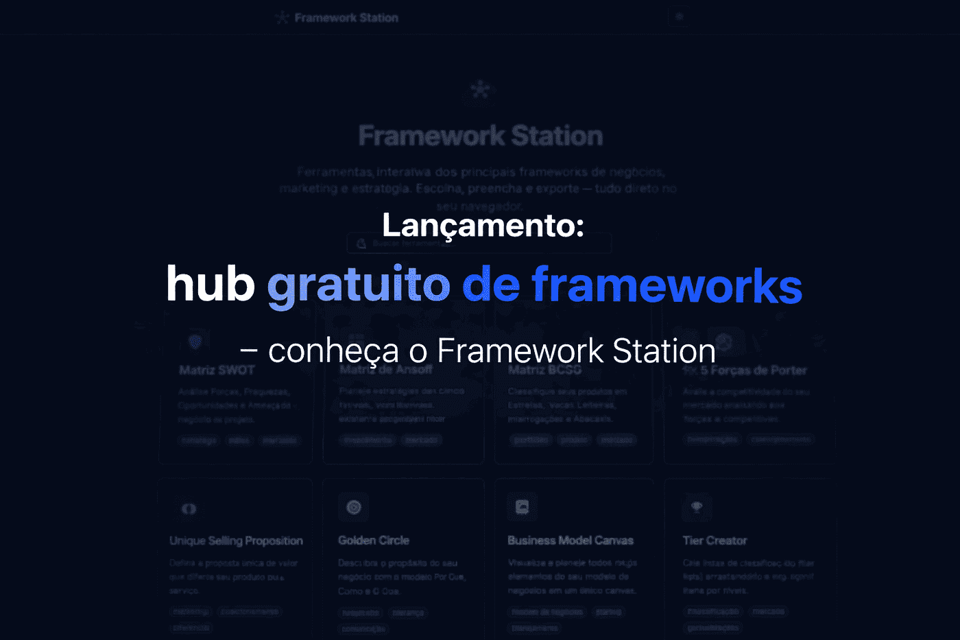 Lançamento: hub gratuito de frameworks — conheça o Framework Station