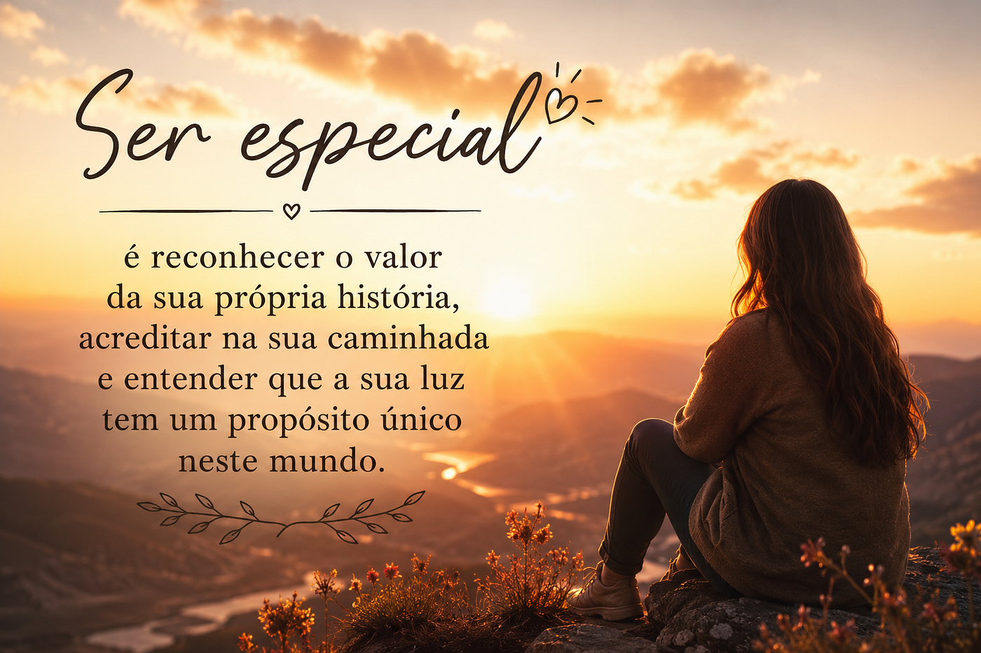 Cada pessoa carrega uma história única. Reconhecer o próprio valor é o primeiro passo para florescer, acreditar na sua jornada e perceber a beleza da sua própria essência.