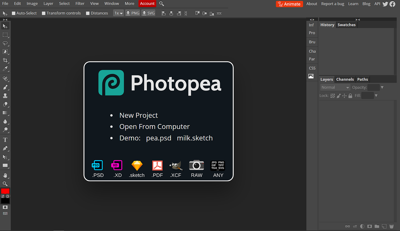 Photopea โปรแกรมแต่งภาพออนไลน์ฟรี แต่ใช้ดีจนนึกว่าเปิด Photoshop | By Noc  Team | Make It Easy | Medium