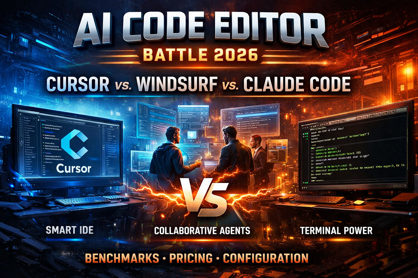 Cursor vs. Windsurf vs. Claude Code: The Ultimate AI Code Editor Battle (2026)
