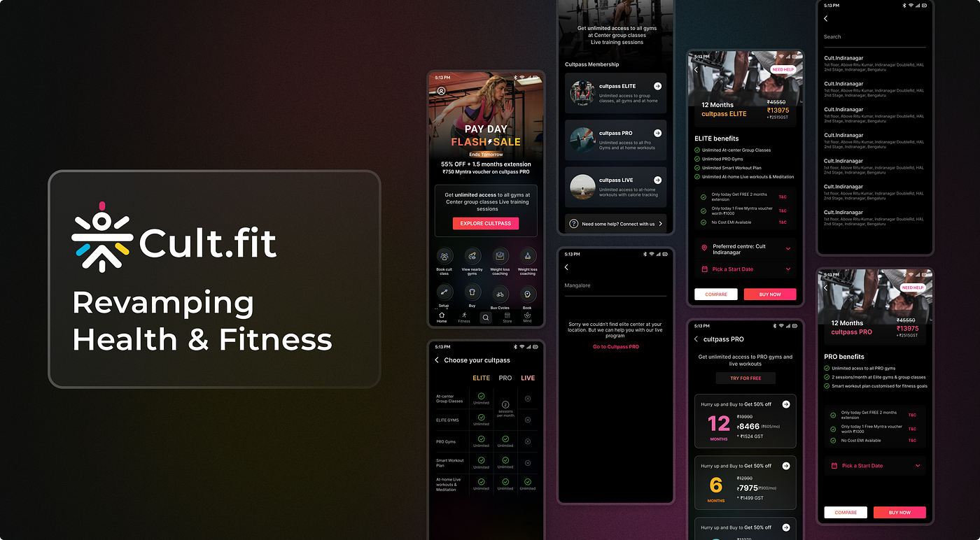 Redesigning Cultpass flow from the Cult.fit app for better