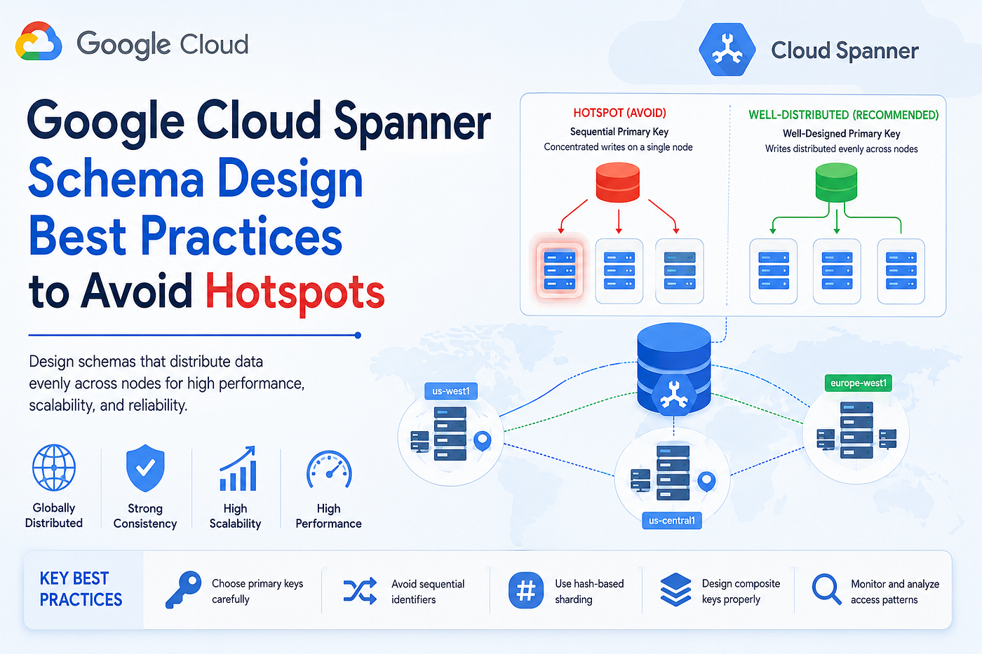 Google Cloud Spanner Schema Design Best Practices to Avoid Hotspots