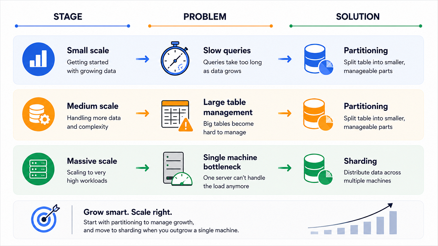 Mental Model to decide when to use Partitioning vs Sharding