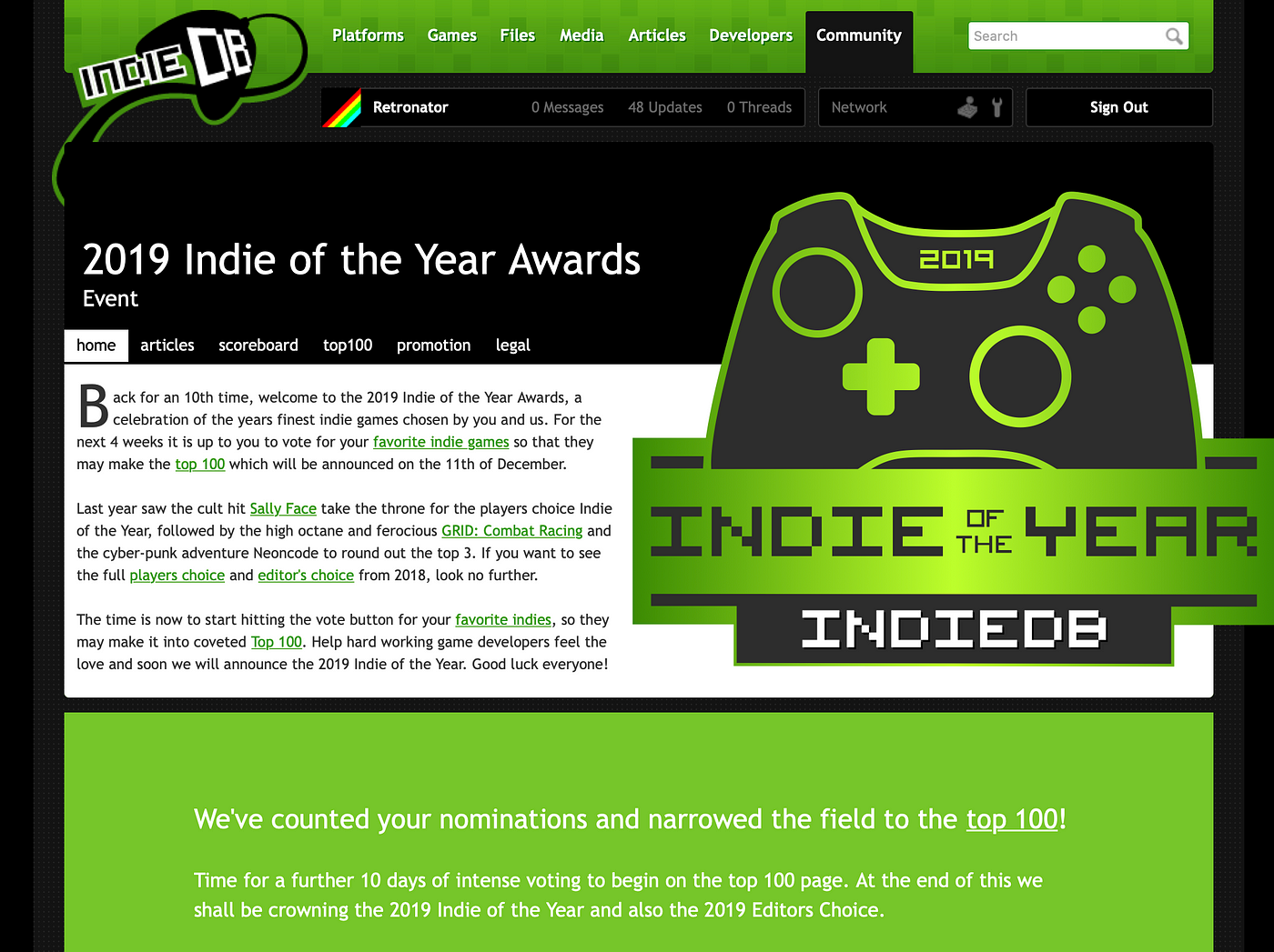 Indie of The Year 2013 feature - IndieDB