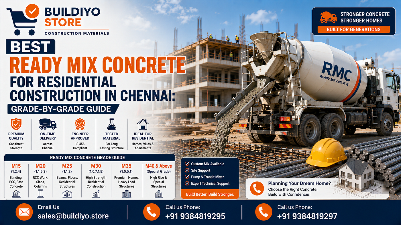 Best Ready Mix Concrete for Residential Construction in Chennai: Grade-by-Grade Guide