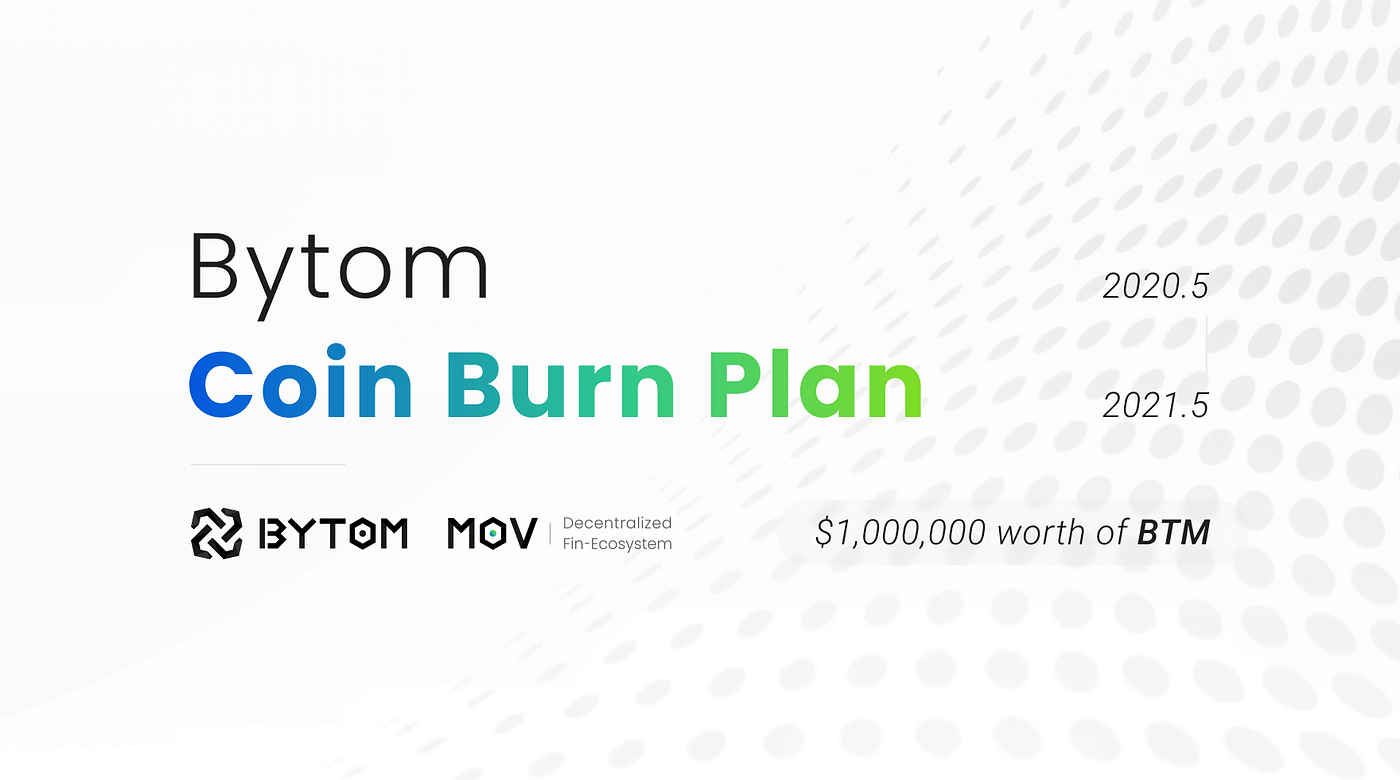 Bytom Coin Burn Plan (2020. 5–2021 .5) | by BytomDAO | BytomDAO | Medium