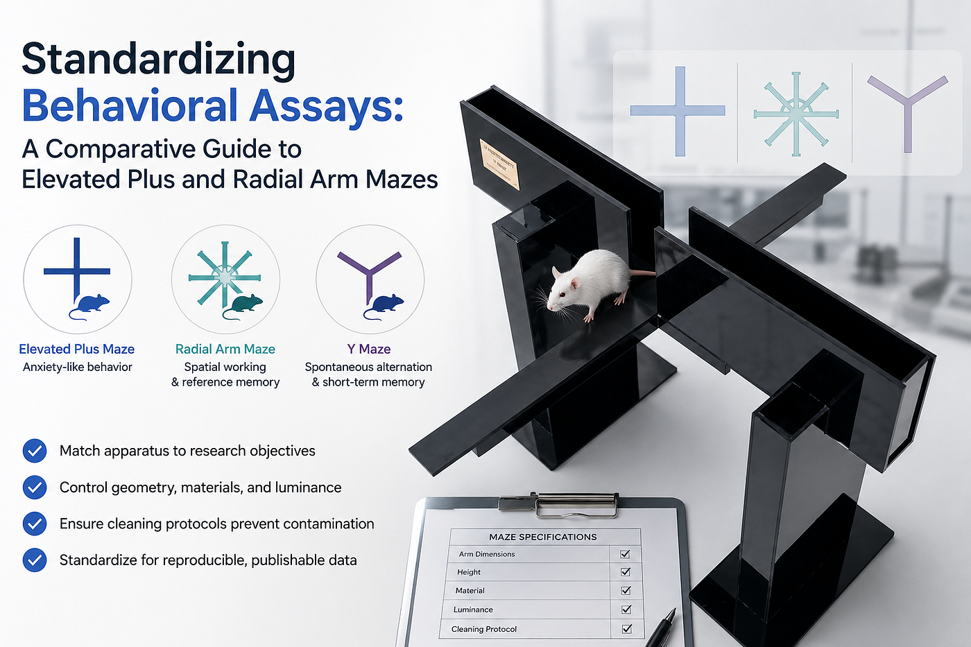 Standardizing Behavioral Assays: A Comparative Guide to Elevated Plus and Radial Arm Mazes
