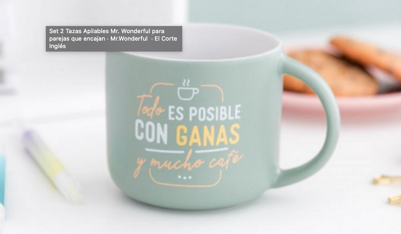 Taza Mr. Wonderful: A poderío y ganas, a ti nadie te gana. · Mr. Wonderful  · El Corte Inglés