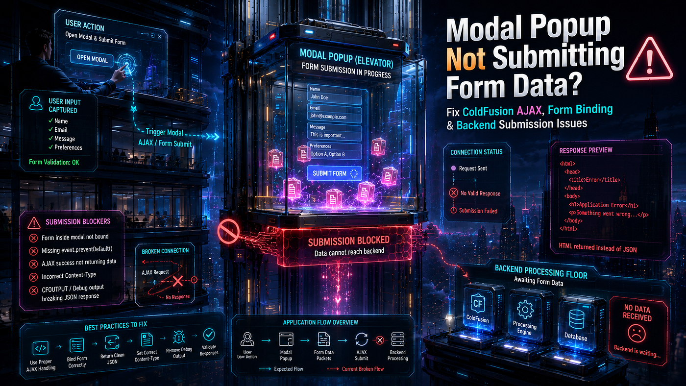 ColdFusion Modal Popup Not Submitting Form Data: Causes, Fixes & Best Practices