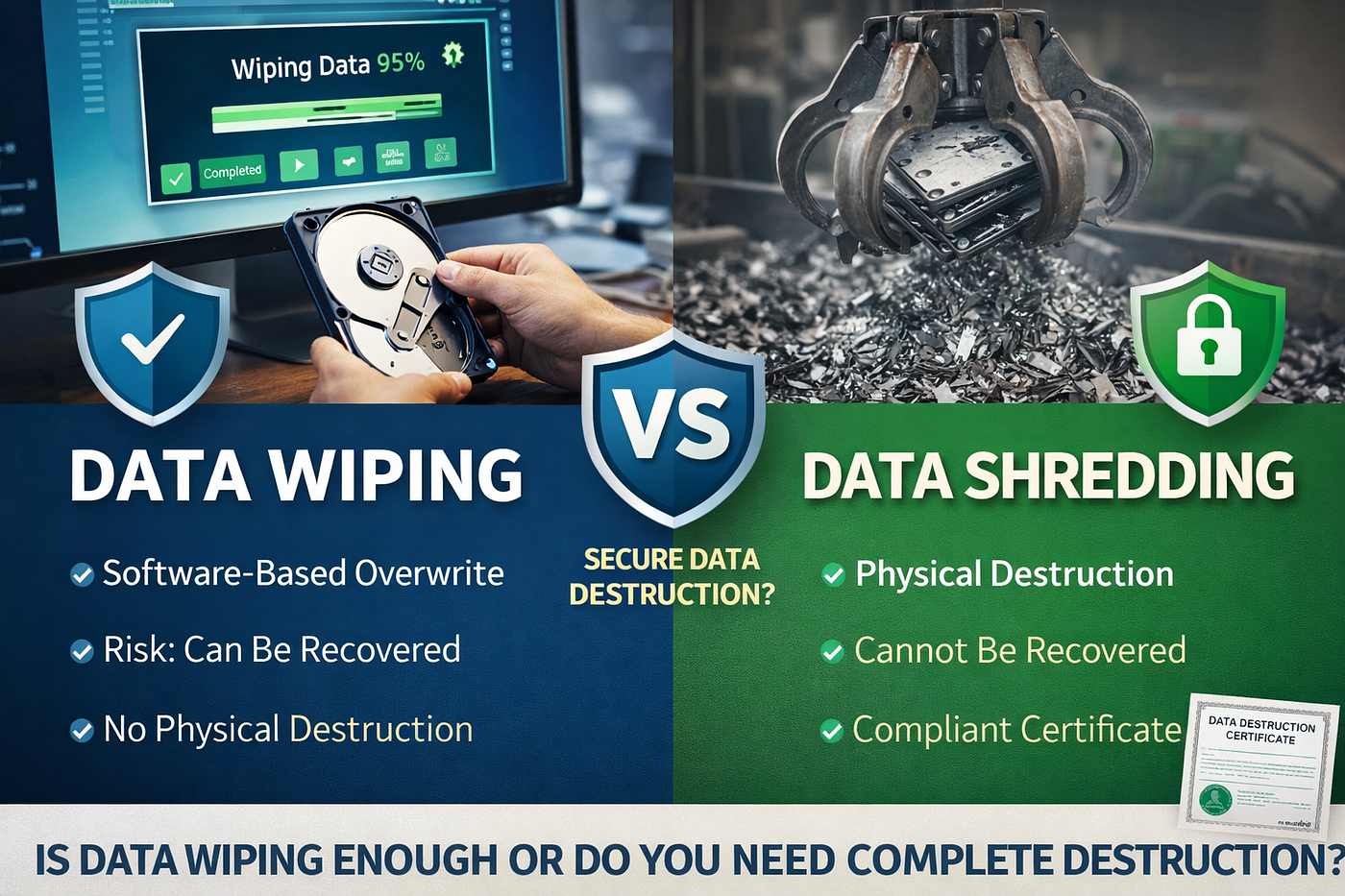 Is Data Wiping Enough? The Truth About Secure Data Destruction for Businesses