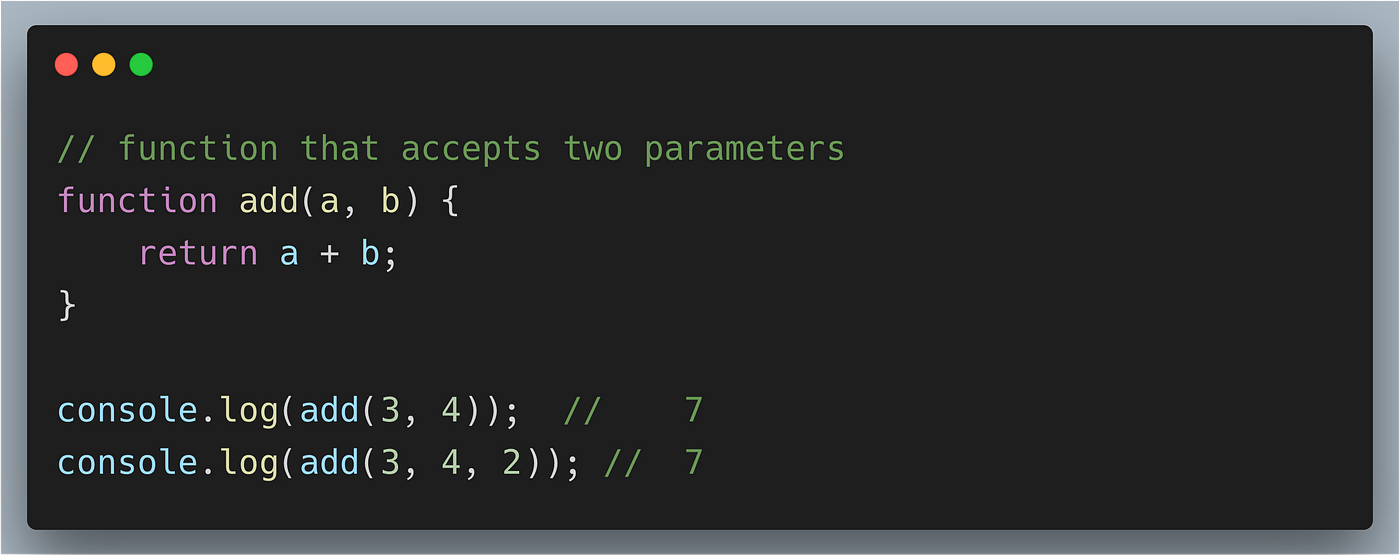 How to write a function that accepts any number of arguments in JavaScript  | by Jayanth babu | Level Up Coding