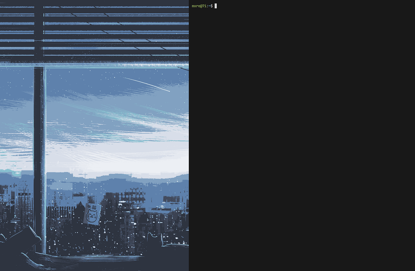 Minimal Alacritty terminal window — screenshot by author