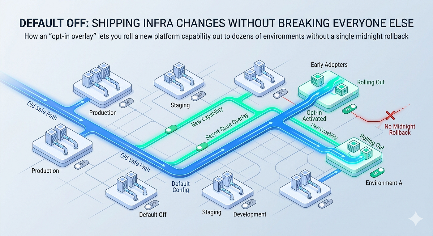 Default Off: Shipping Infra Changes Without Breaking Everyone Else