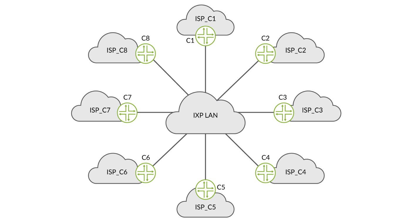 Scheme of an IXP