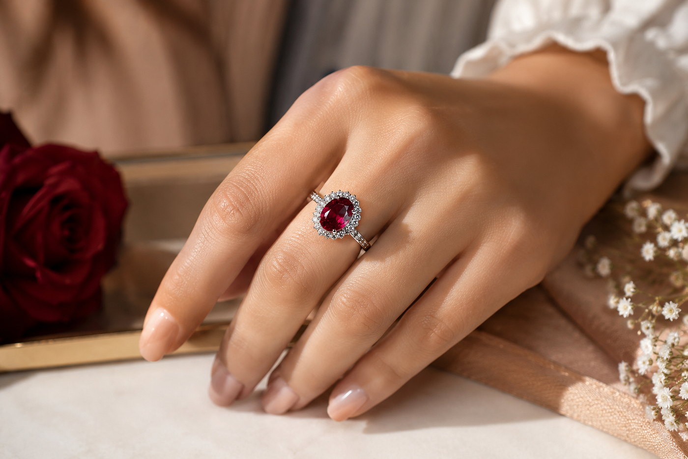 Elegant ruby ring styled for everyday wear