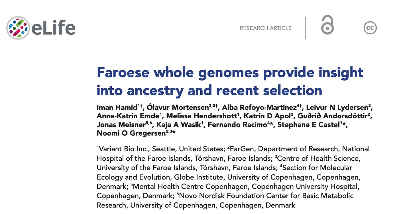 Paper on Faroese Ancestral History and Health Published in eLife