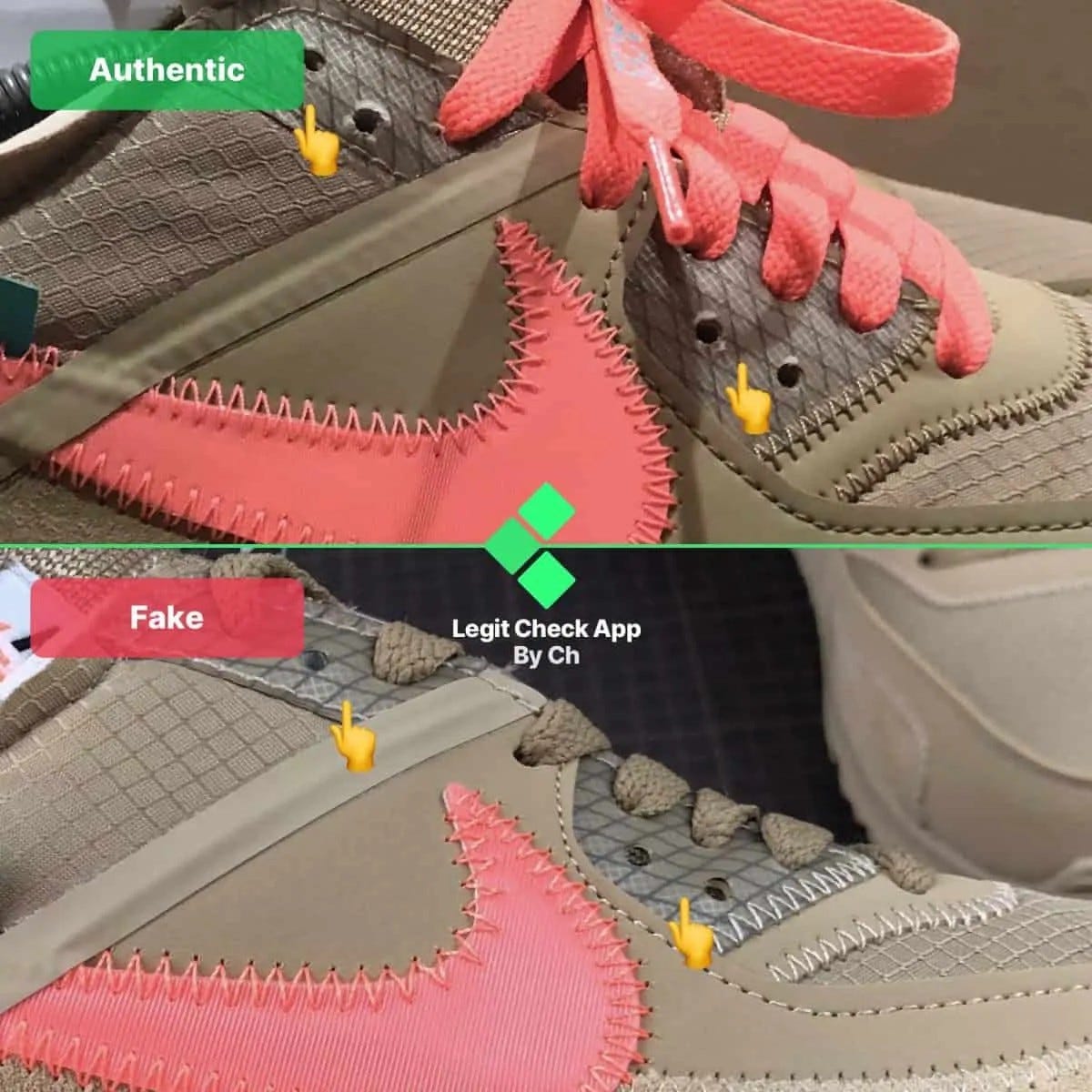 real vs fake off white air max 90 desert ore