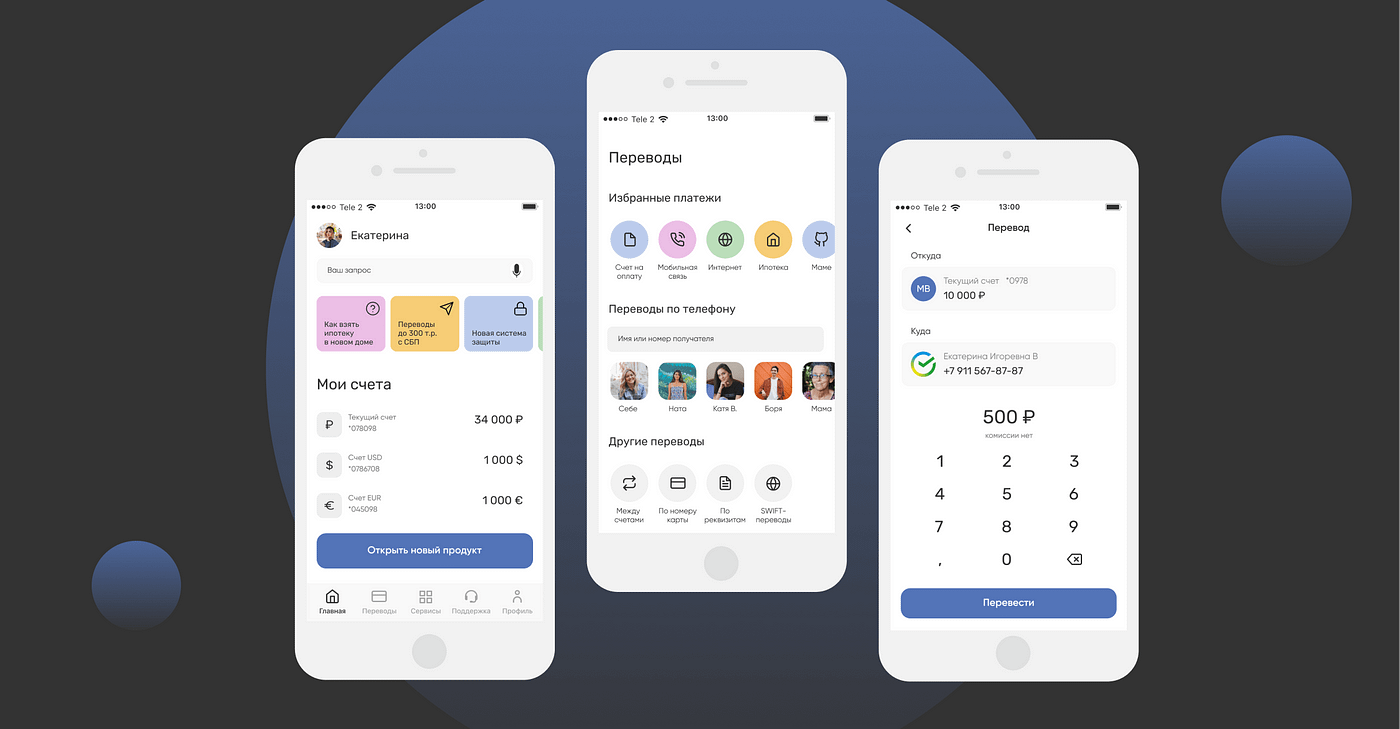 Дизайн-концепция мобильного приложения банка | by Elena Nemets |  Дизайн-кабак | Medium
