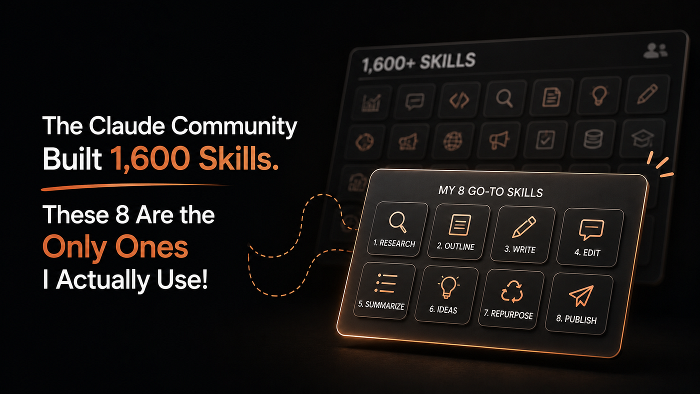 The Claude Community Built 1,600 Skills. These 8 Are the Only Ones I Actually Use!