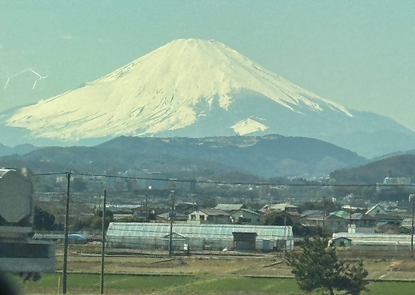 Mount Fuji seen from the train