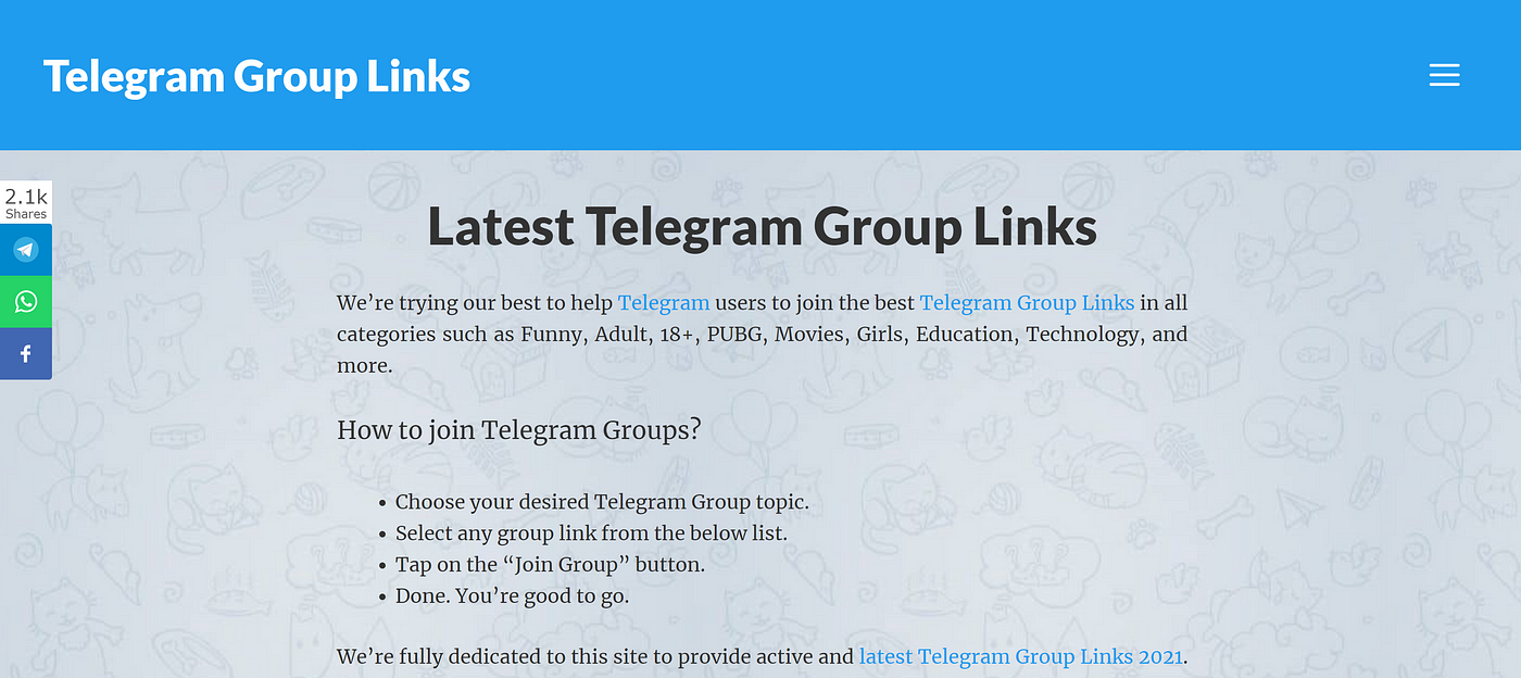 Telegram group link list