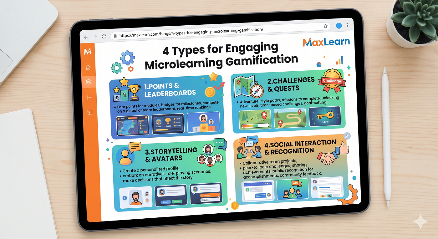 Level Up Training: The 4 Pillars of Microlearning Gamification | MaxLearn LMS