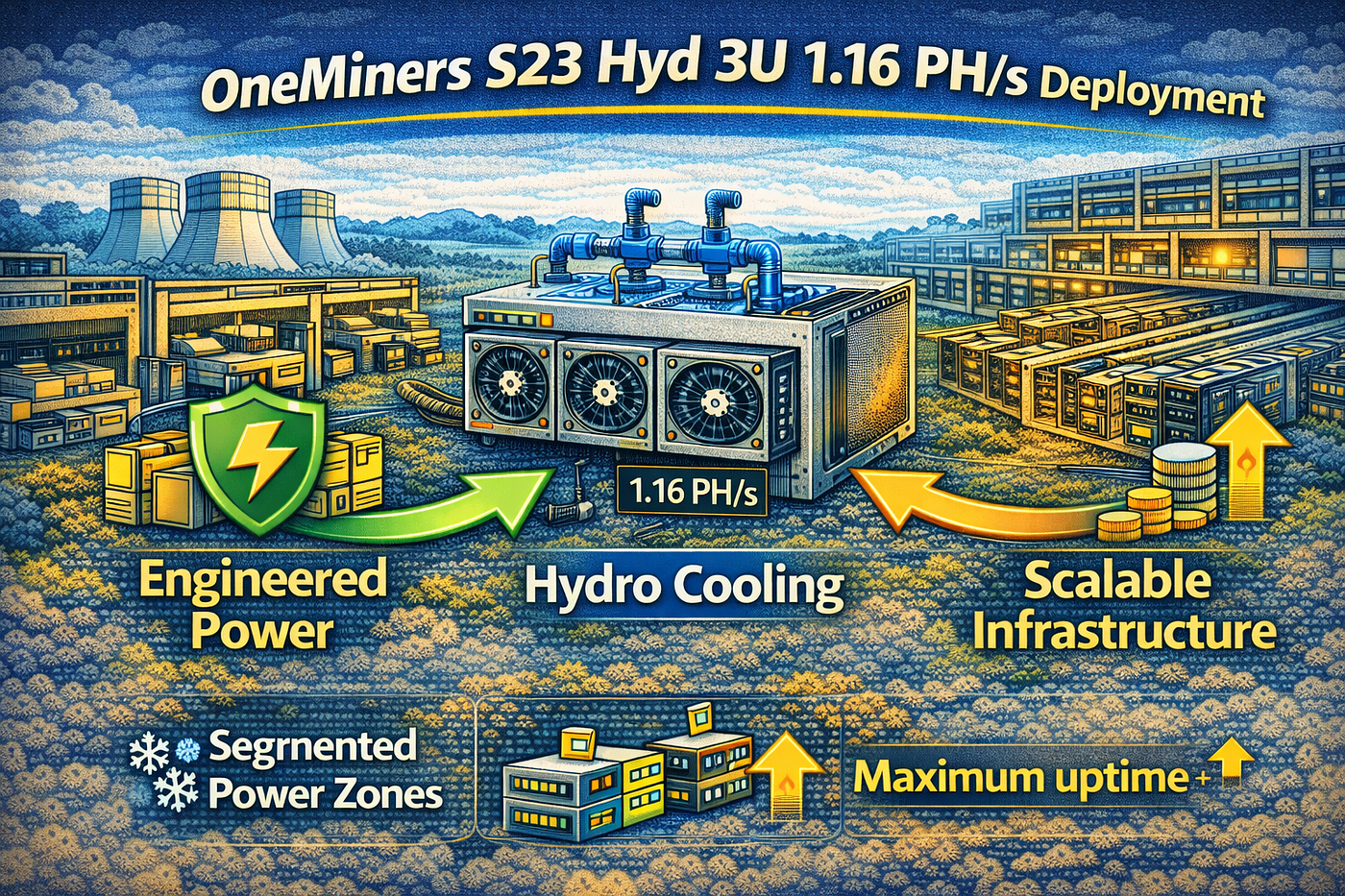 OneMiners S23 Hyd 3U 1.16 PH/s Deployment