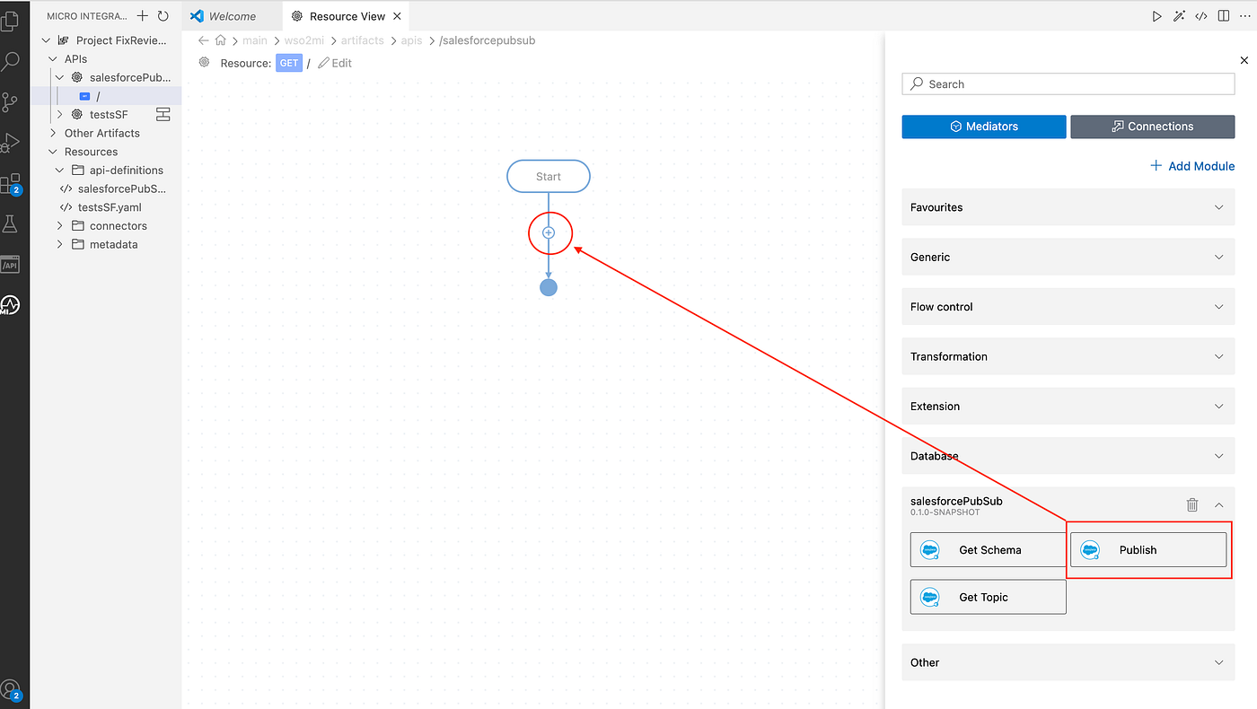Figure 3: Project UI for selecting the rpc calls