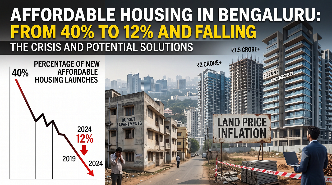 Affordable Housing in Bengaluru: From 40% to 12% and Falling — The Crisis and Potential Solutions