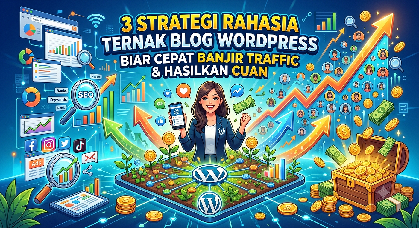 3 Strategi Rahasia Ternak Blog WordPress Biar Cepat Banjir Traffic & Hasilkan Cuan