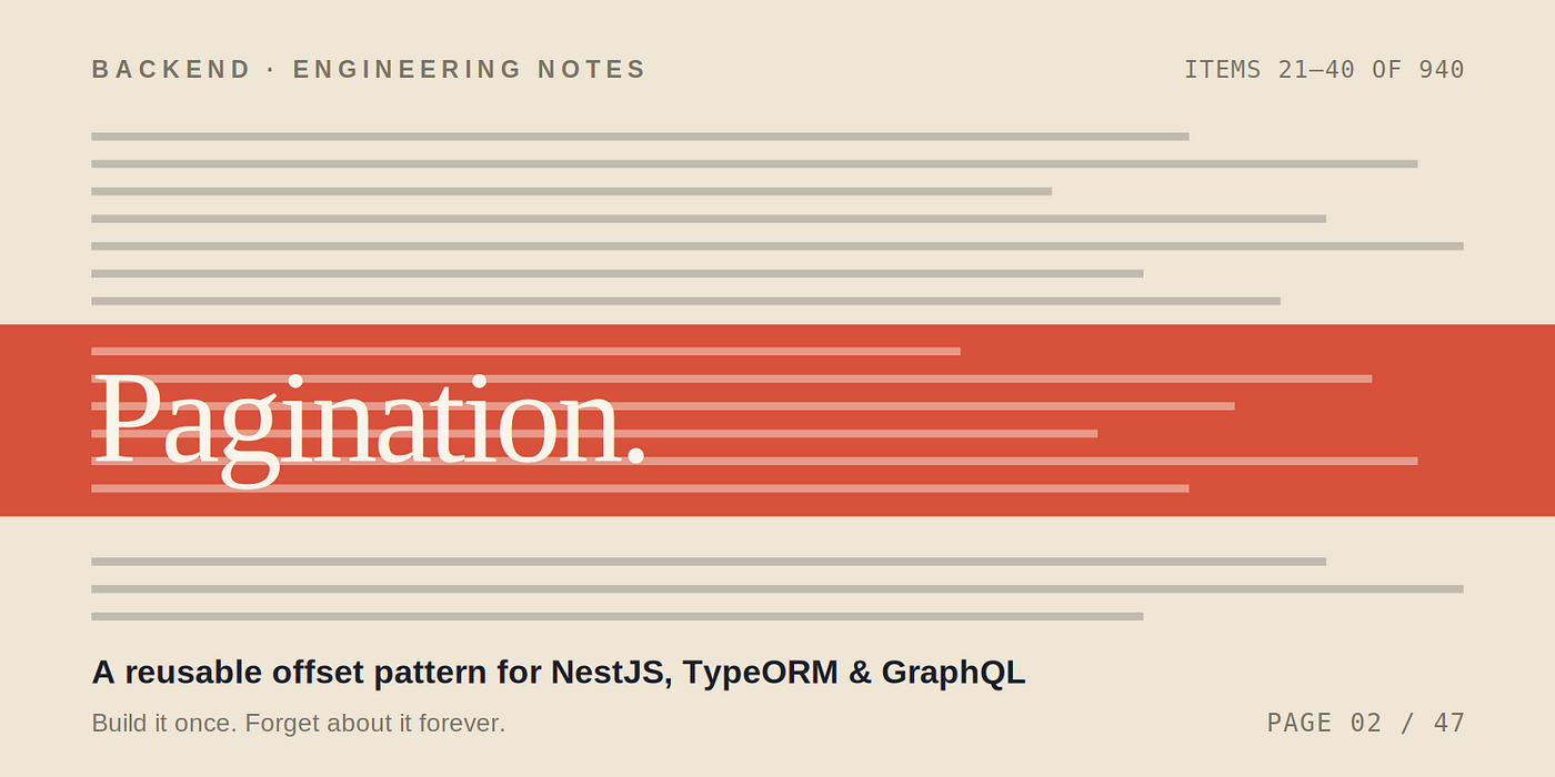Building a Reusable Offset Pagination Layer in NestJS with TypeORM and GraphQL