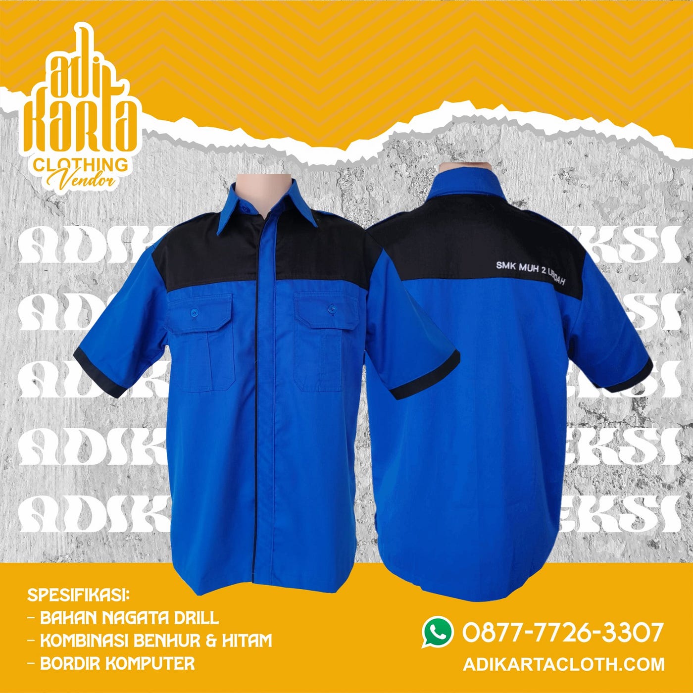 CUSTOM KEMEJA PDH PDL SEKOLAH SMP SMA SMK TERMURAH 087777263307