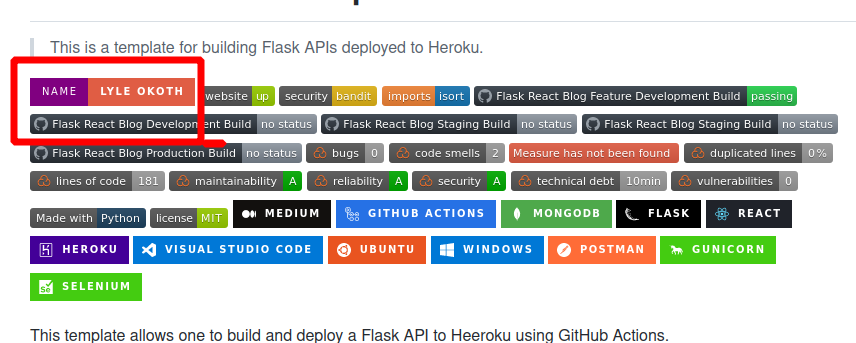 How To Create A Dynamic GitHub Badge Using Flask, Heroku and shields.io  service: Part Three., by Lyle Okoth