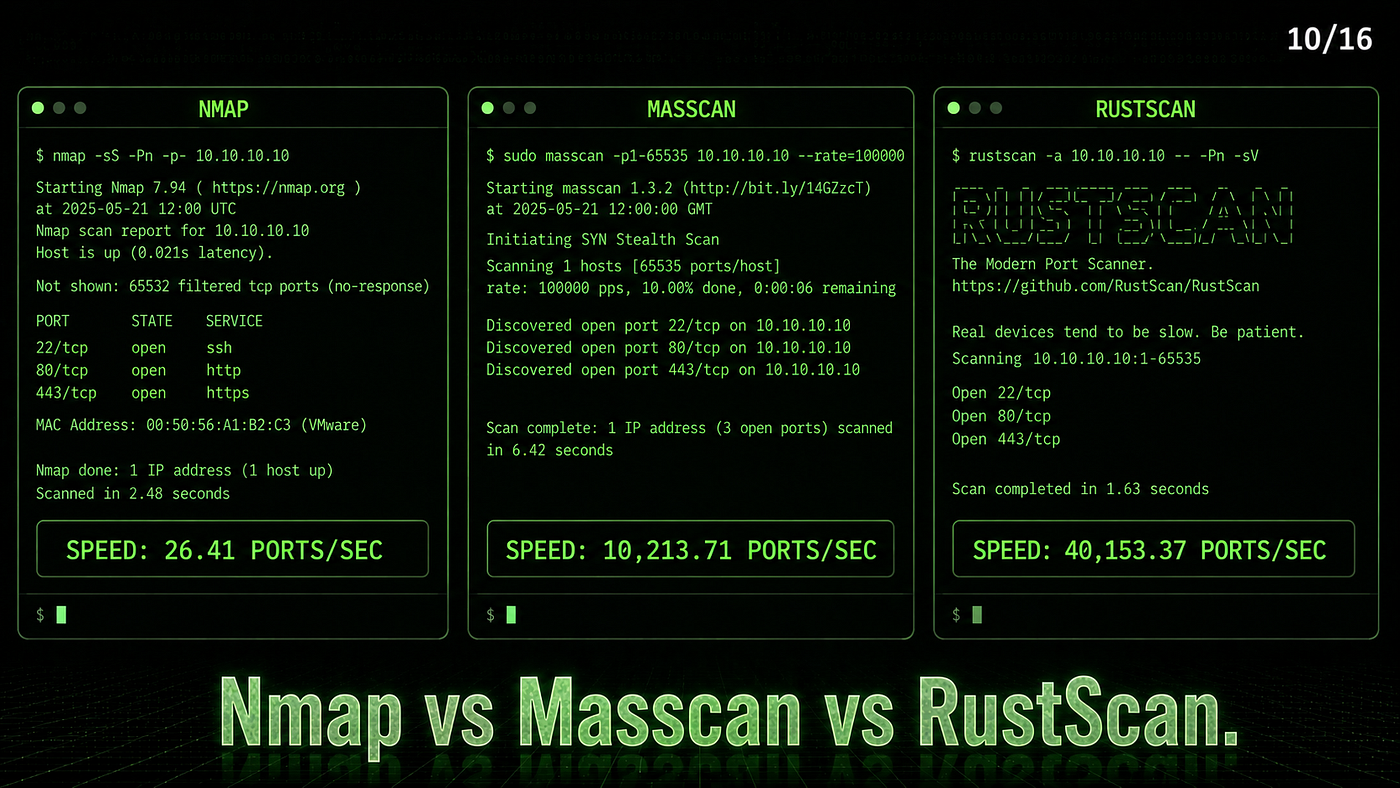 Nmap vs Masscan vs RustScan: Know Your Tools