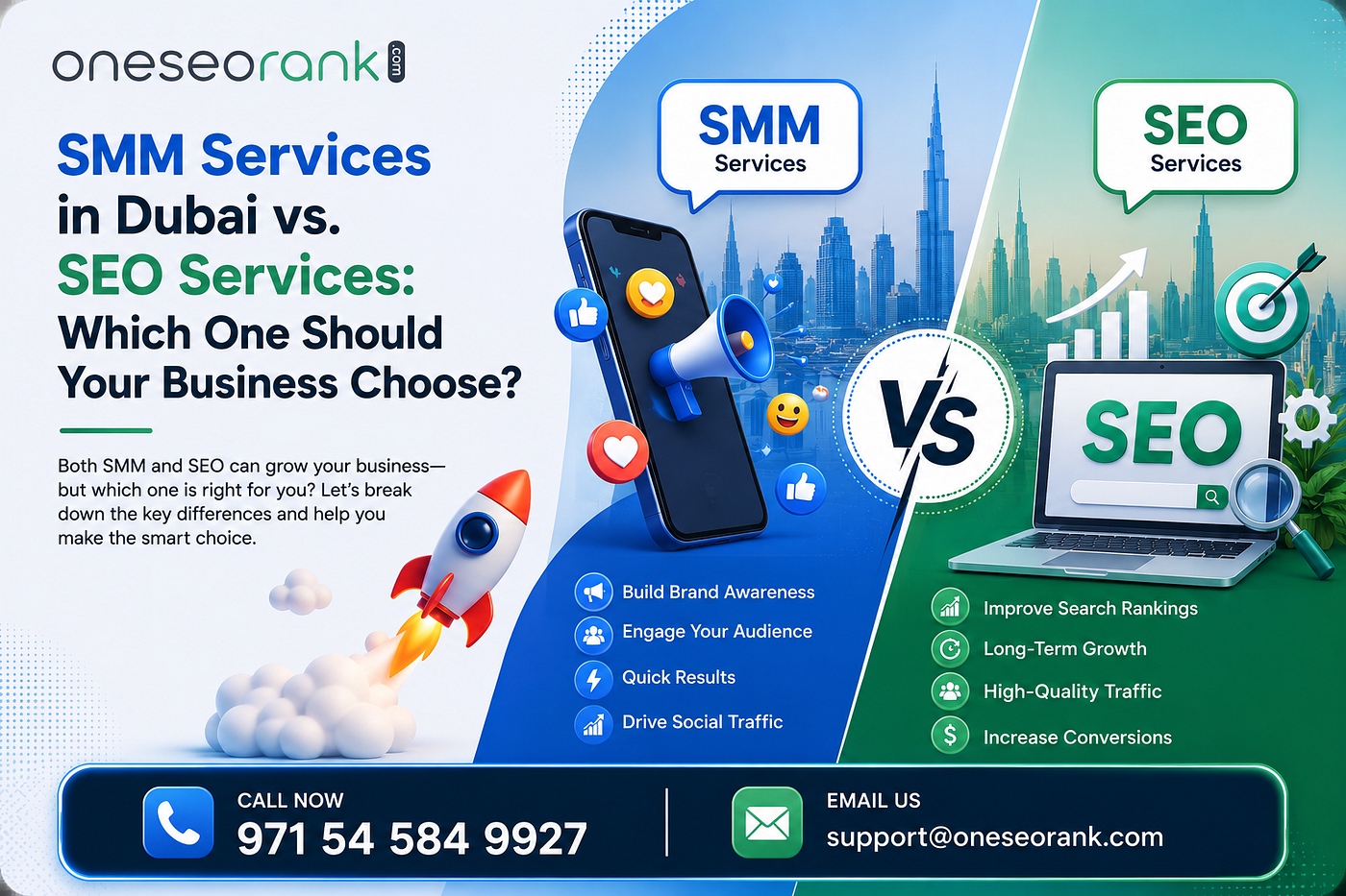 SMM Services in Dubai vs. SEO Services: Which One Should Your Business Choose?