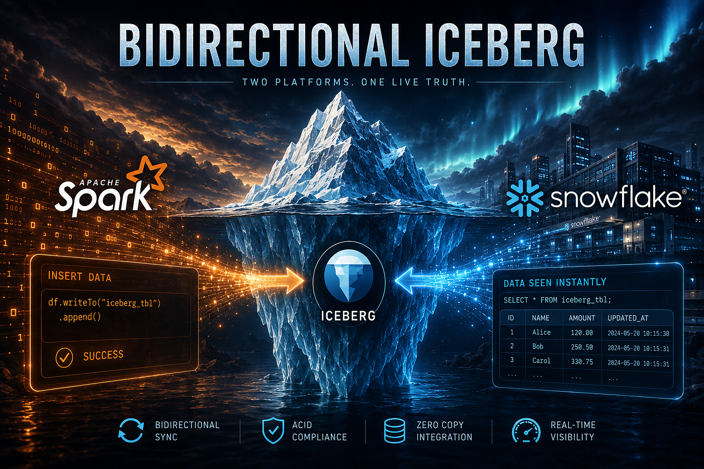 I Inserted Data from Spark and Snowflake Saw It Instantly: Bidirectional Iceberg